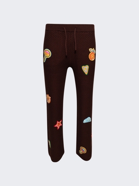 Crochet Trousers With Patches Brown
