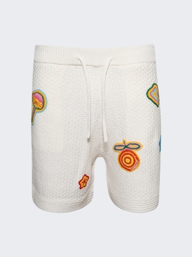 Crochet Shorts With Patches White
