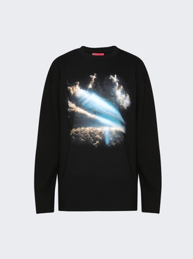 Oversized Space Graphic Long Sleeve Shirt Glassface Print