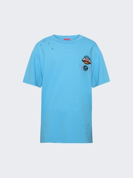 Distressed Logo T-shirt Turquoise