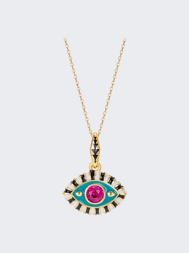 Life In Color Eye Pendant Necklace Pink Topaz