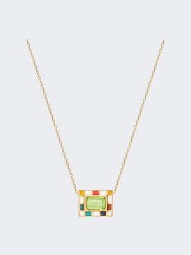 Lets Play Chess Mini Pendant Necklace Green Topaz