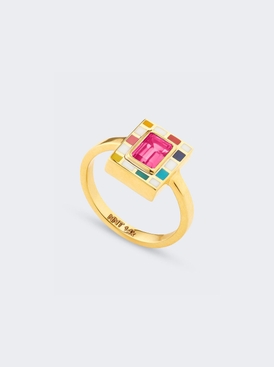 Lets Play Chess Good Move Ring Gold and Pink Topaz
