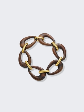 The Florence Argentine Rosewood Link Bracelet 18K Yellow Gold