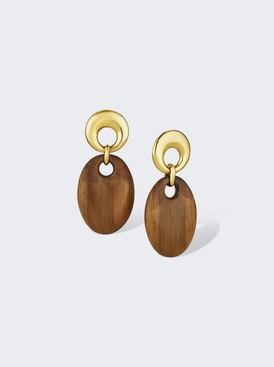 The Lita Argentine Rosewood Earrings 18K Yellow Gold