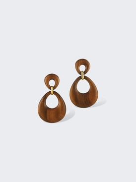 The Catherine Two Tier Argentine Rosewood Earrings 18K Yellow Gold