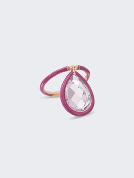 18k Rose Gold Medium Rose Quartz Flip Ring