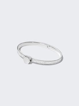 Pave Band & Solid Topper Universe Bracelet 18k White Gold