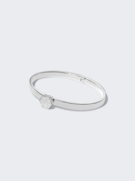Solid Band And Pave Topper Universe Bracelet 18k White Gold