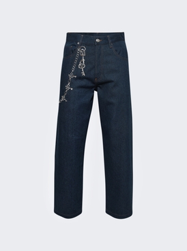 Relaxed Trompe L'oeil Jeans Blue