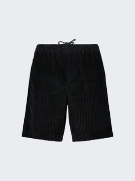 Exaggerated Corduroy Drawstring Shorts Black