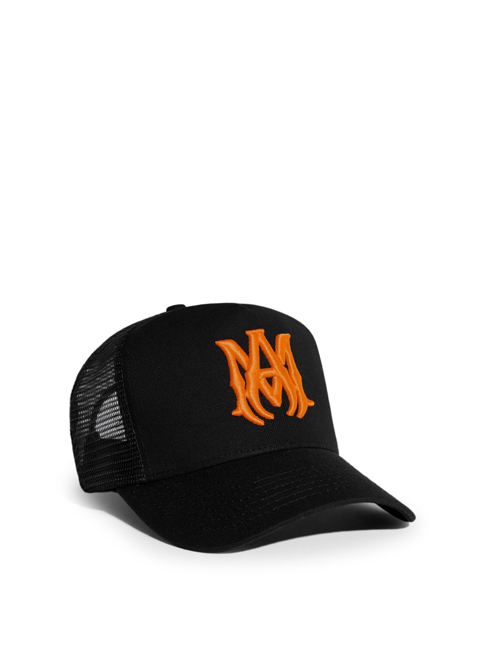 MA Logo Trucker Hat Black and Orange | The Webster MA Logo Trucker Hat Black and Orange | The Webster