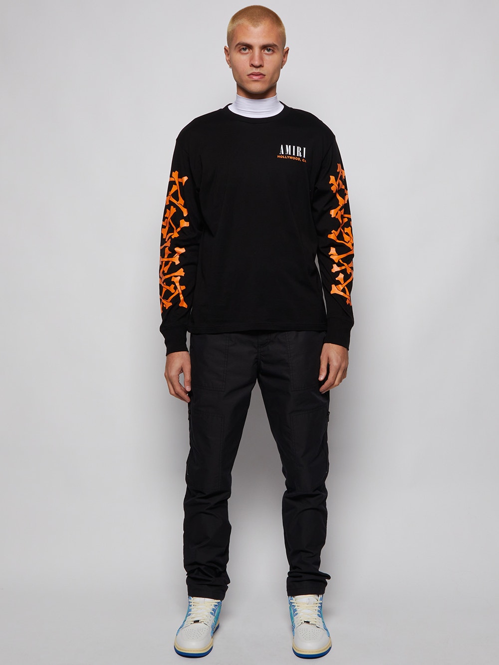 Bones Long-sleeve Tee Black And Orange | The Webster Bones Long-sleeve Tee Black And Orange | The Webster