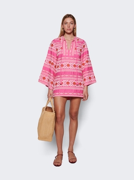 Apurimac Mini Tunic Dress Tropic Pink And Ecru secondary image