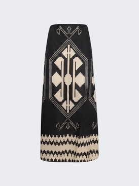 Vela Mayor Ankle Skirt Black And Ecru