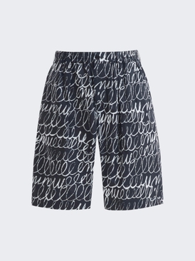 Poplin Drawstring Scribble Shorts