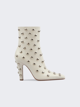 Belle Ankle Boot Milk White And Nickel