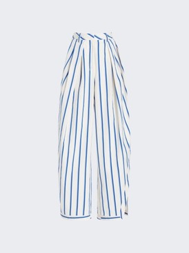 Pleated Asymmetrical Pant Coastal Stripe