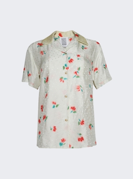 Cabana Top In Tulip Jacquard White And Multicolor