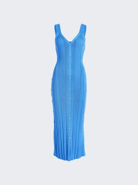 Ellis Dress In Column Rib Blue