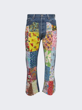 Fancy Patchwork Jeans Blue