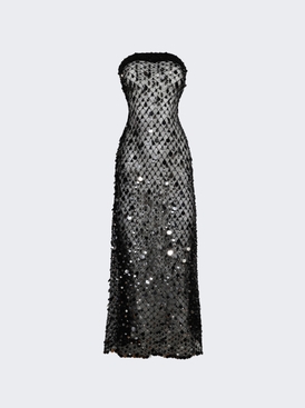 Fishnet Bandeau Maxi Dress Black