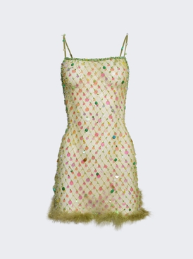 Fishnet Mini Dress Green