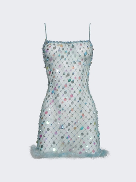 Fishnet Mini Dress Blue