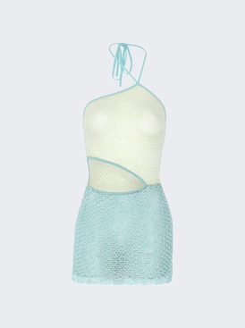 Jasmine Sheer Knit Mini Dress Teal