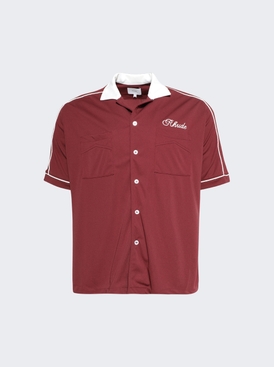 Mont-blanc Bowling Shirt Maroon And White