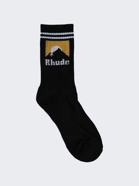 Striped Moonlight Sock Black And White