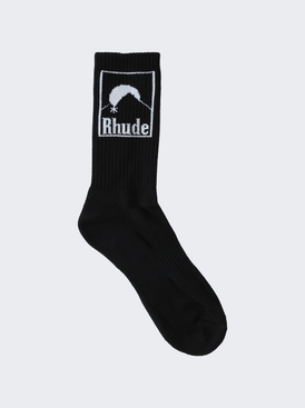 Moonlight Badge Sock Black And White
