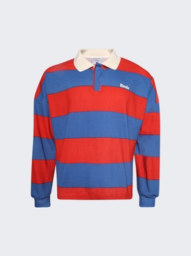 Striped Pique Polo Red And Blue