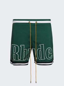 Logo Basketball Swim Short Forest Green And Black
