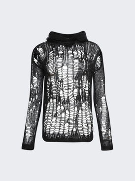 Spider Distressed Knitted Hoodie