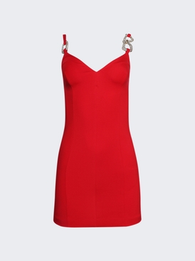 Crystal Link Mini Dress Carmine