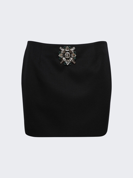 Crystal Brooch Mini Skirt Black