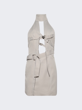 Strapped-in Halter Dress Beige