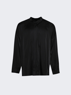 Oversized Snap Collar Faun Shirt Black