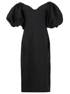 Namari off-the-shoulder midi dress Black