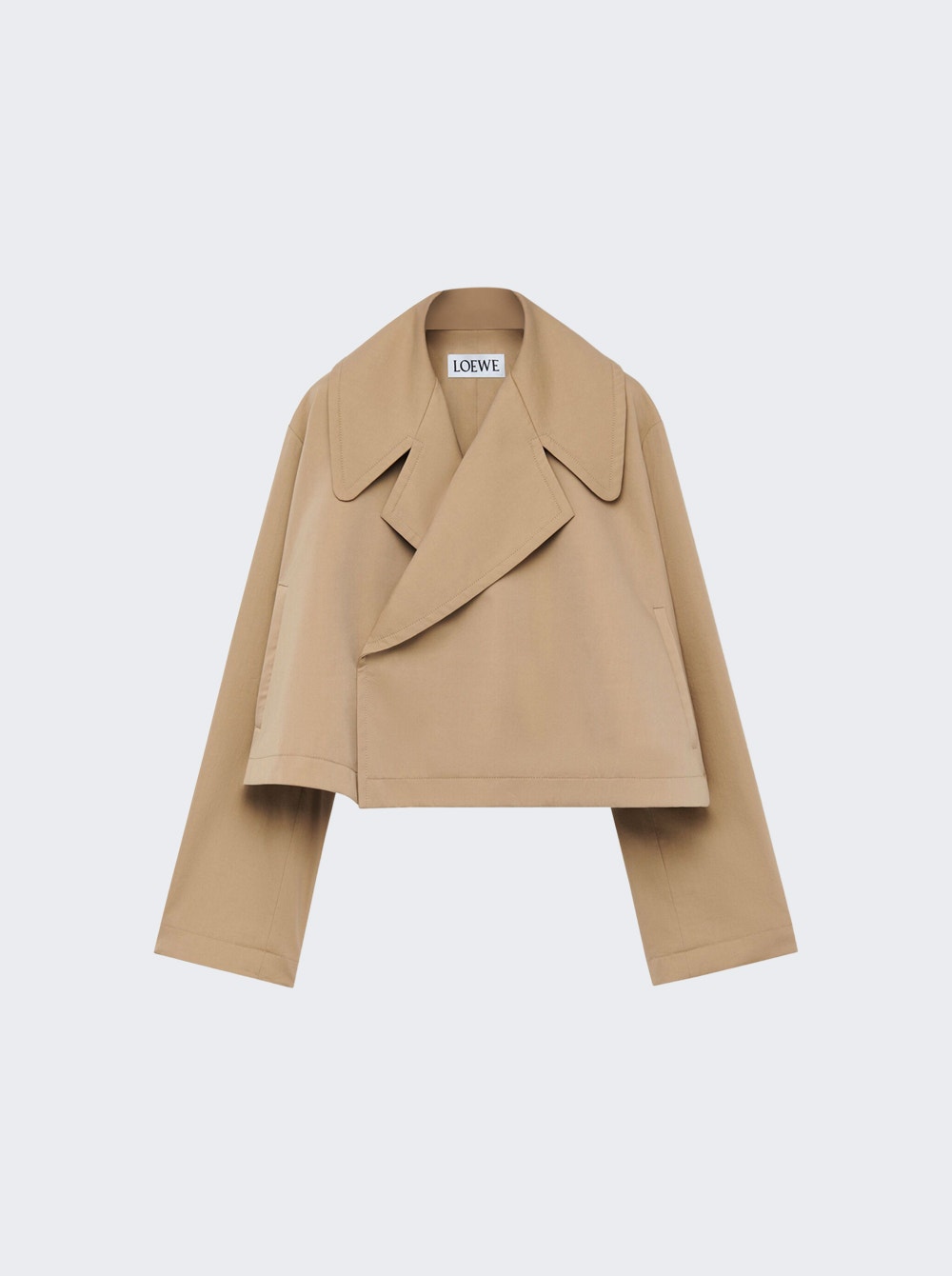 Loewe Cotton-silk Trapeze Jacket In Beige