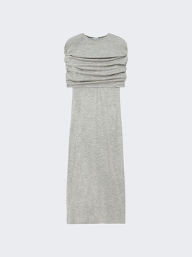 Cashmere Cape Tube Dress Pale Grey