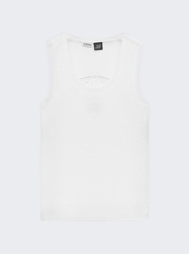 Paula's Ibiza Tank Top With Circular Lace Insert White