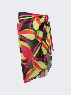 SARONG WITH TIES Electric Pink Flower