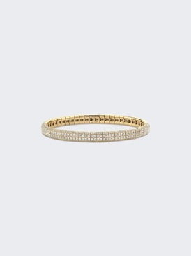 Double Row Pave Stretch Bangle Bracelet
