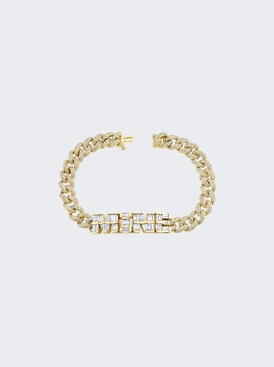 Diamond Baguette Mine Pave Medium Link Bracelet 18k Yellow Gold