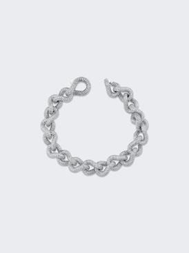 Diamond Pave Infinity Link Bracelet 18k White Gold