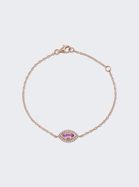 Diamond & Pink Sapphire Evil Eye Bracelet 18k Rose Gold