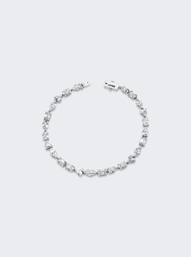 Mini Mixed Diamond Tennis Bracelet 18k White Gold