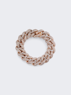 Jumbo Pave Diamond Link Bracelet 18k Rose Gold